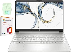 HP Laptop, 15.6 inch Business & Student Laptop Computer, Windows 11 Home Laptop with Microsoft Office Lifetime License, Intel Core i5-1135G7 Processor, 36GB RAM 1TB SSD, Plusera Earphone, Silver