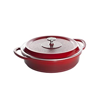 Nordic Ware Pro Cast Traditions Braiser Pan, 12-Inch, Cranberry