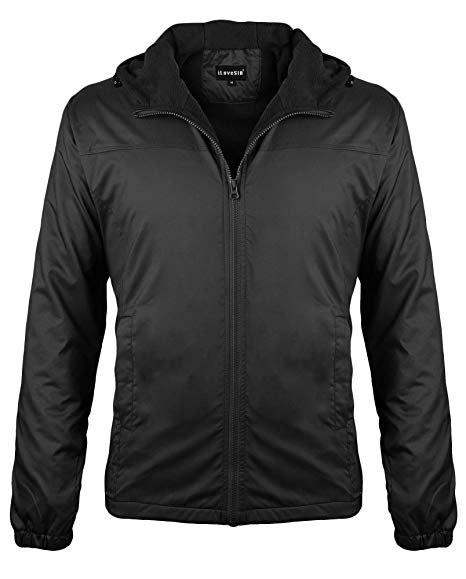 iLoveSIA Men's Lightweight Fleece-Lined Hooded Jacket