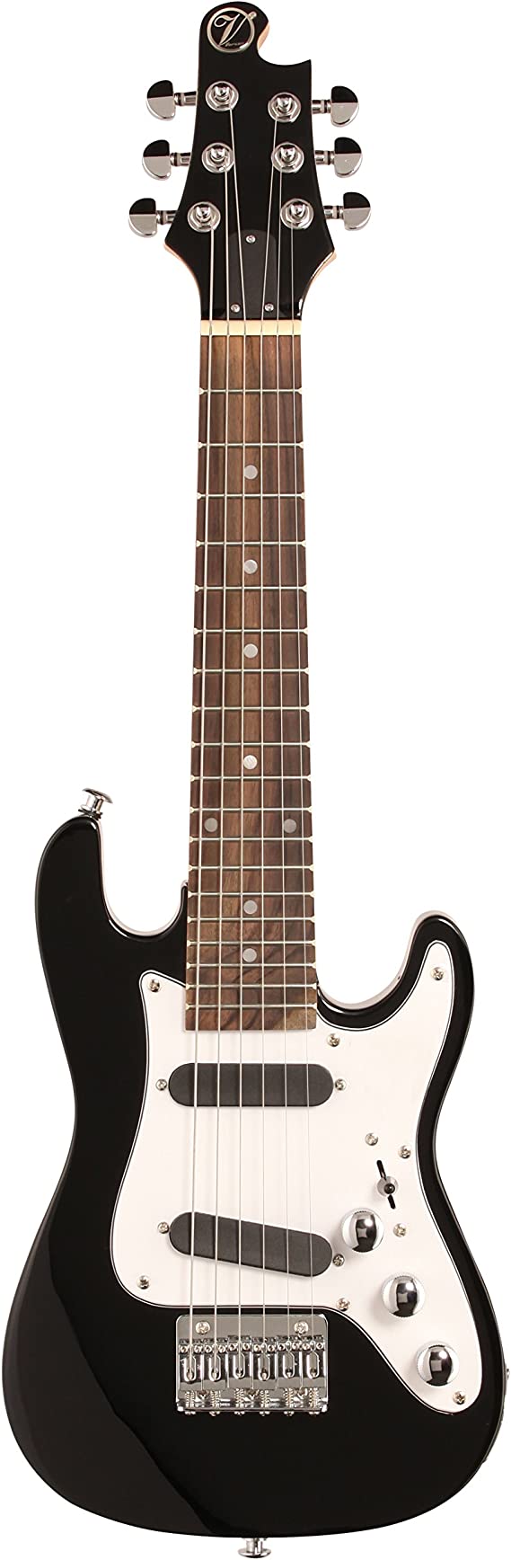 Vorson EGL-ST S-Style Guitarlele Travel Electric Guitar with Gigbag, Black