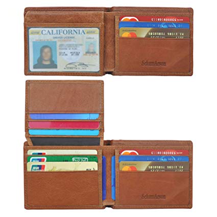 Mens Wallet,RFID Blocking Slim Wallet for Men Genuine Leather Bifold Money Clip