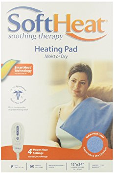 Softheat MaxHeat Plus Heating Pad Moist/Dry, King Size, 12-Inch by 24-Inch, HP910-S