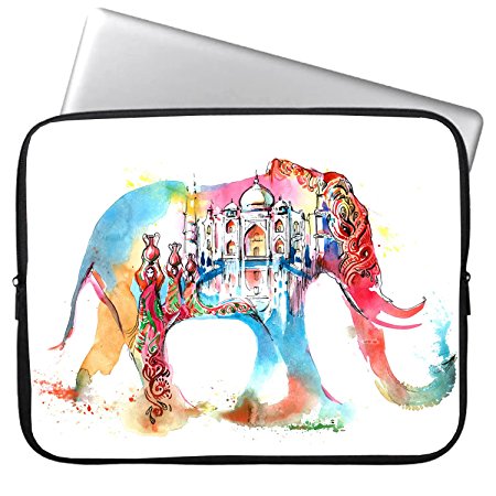 Elonbo 13-Inch Fashion Colorful Elephant Waterproof Neoprene Laptop Soft Sleeve Case Bag Pouch Cover for 13.3" Macbook Pro / Air