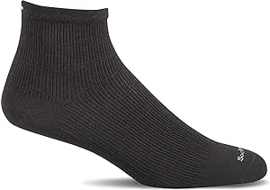 Sockwell Women's Plantar Ease Quarter II Relief Solutions Sock, Black Solid - S/M