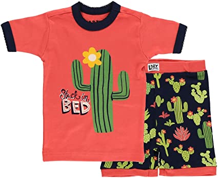 Lazy One Short Sleeve Tee and Short Summer PJ Sets for Girls and Boys | Kids Pajama Sets