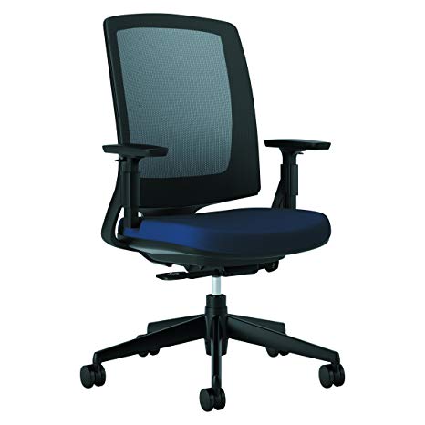 HON The Company VA90.T HON2281VA90T Lota Office Mid Back Mesh Desk Conference Room Chair, Blue (H2281), Work, Navy Fabric