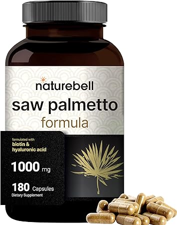 Maximum Strength Saw Palmetto Supplement, 1000mg Per Serving, 180 Capsules, Strongly Promotes Prostate Health and Urinary System, Non-GMO and Made in USA