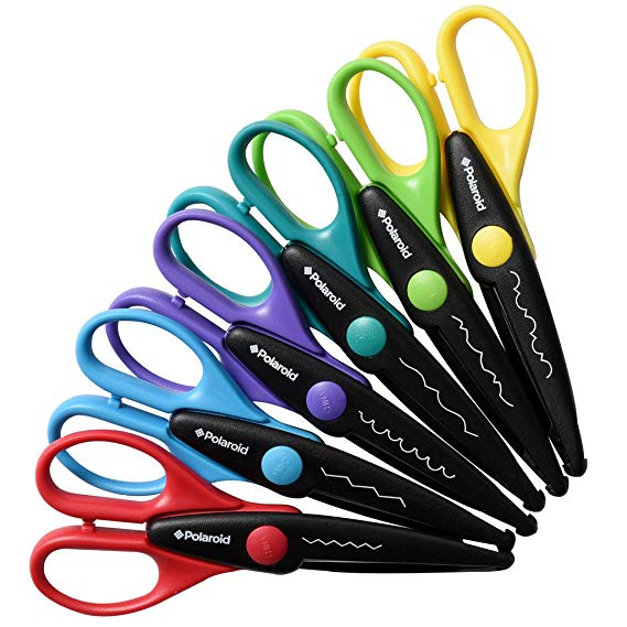 Polaroid PL2X3SCISSOR6-66 6 Colorful 6 Decorative Edge Scissor Set