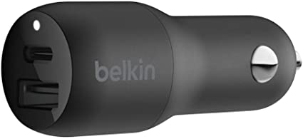 Belkin USB-C Car Charger 30W (iPhone Fast Charger for iPhone XS, XS Max, XR, X, 8, 9 Plus, iPad Pro 10.5-inch, 12.9-inch 2nd gen) (F7U100)