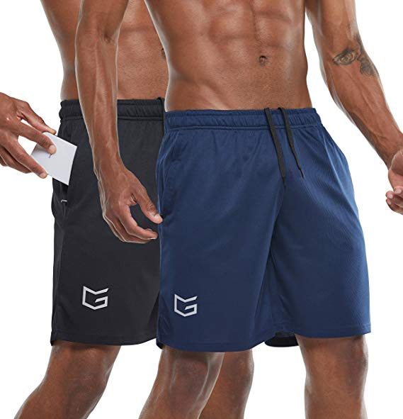 G Gradual Men's 7" Workout Running Shorts Quick Dry Lightweight Gym Shorts with Zip Pockets