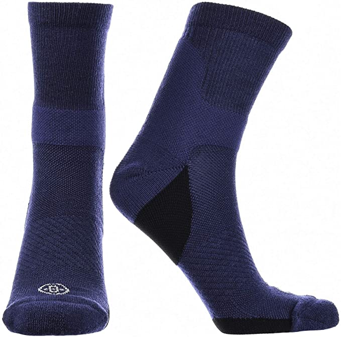 Doctor's Choice Plantar Fasciitis Compression Crew Socks, Mens & Womens Pain Relief for Achilles Tendonitis & Arch Support 10-20 mmHg Compression (Navy, X-Large)