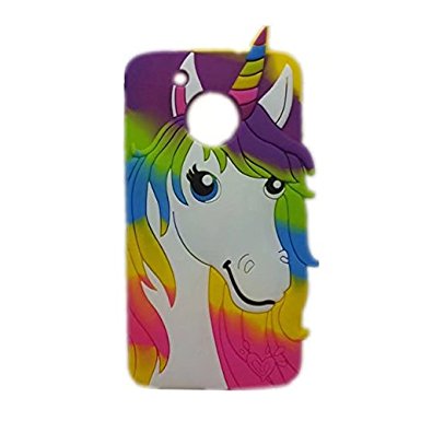 Moto G5 Plus 3D Cartoon Silicone Case,Fashion Unicorn Colorful Pony Horse Design Phone Bag Soft Rubber Cover for Motorola Moto G5 Plus