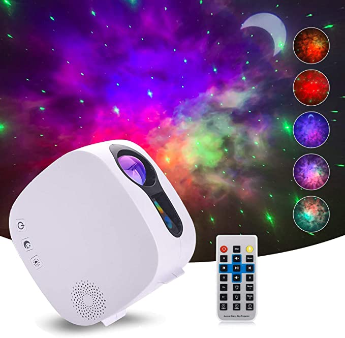 Star Galaxy Projector Night Light, AMORNO Ocean Wave Starry Projector with Bluetooth Music Speaker, Led Nebula Cloud for Baby Kids Bedroom/Game Rooms, Night Light Ambiance for Party