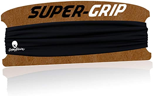 CrosFace Super Grip Headband for Running, Yoga and Gym Workouts. Sweat Wicking, Stretchy & Secure
