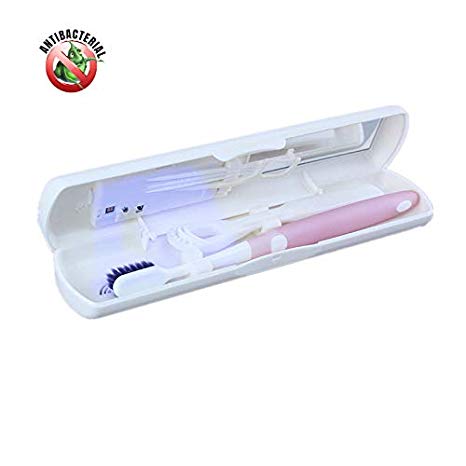 TIDYTECH Multi-Function Portable Toothbrush Case，UV LED Sanitizer Box for Toothbrush ，Dental Floss and Tongue Scraper for Travel