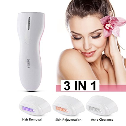 HailiCare 3 in 1 IPL Laser Hair Removal System - Permanent Hair Remover - Body Epilator   Acne Clearance   Skin Rejuvenation for Women (Full Three Heads: HR AC SR)