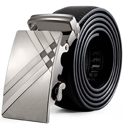 Mikey Store Men Leather Automatic Buckle Belts Waist Strap Belt Waistband