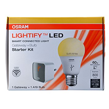 Sylvania Lightify by Osram Smart Home Starter Kit (A19 60W Bulb   Gateway)