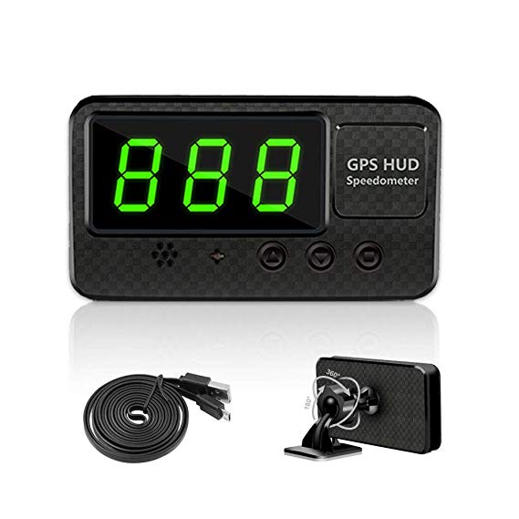 VJOYCAR C60s Digital GPS Speedometer, Hud Head Up Display with Speeding Alert Fatigue Alarm, 100% Universal for All Old & New Car, Truck, Motorcycle, SUV and More