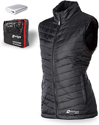 Venture Heat Women's Heated Vest with Battery 12 Hour - The Roam Puffer Heated Vest for Women, USB Powered