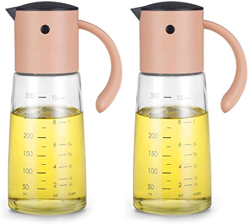 Vucchini 300ml 11oz Gravity Oil & Vinegar Dispenser,Condiment Dispensing Cruet for Barbecue,Cooking, Baking,Roasting,Grill (Coffee color)