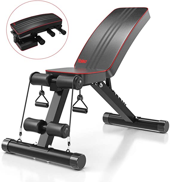 Yoleo Adjustable Weight Bench Home Training Gym Weight Lifting Sit Up Ab Bench Flat Incline Decline Multiuse Exercise Workout Bench