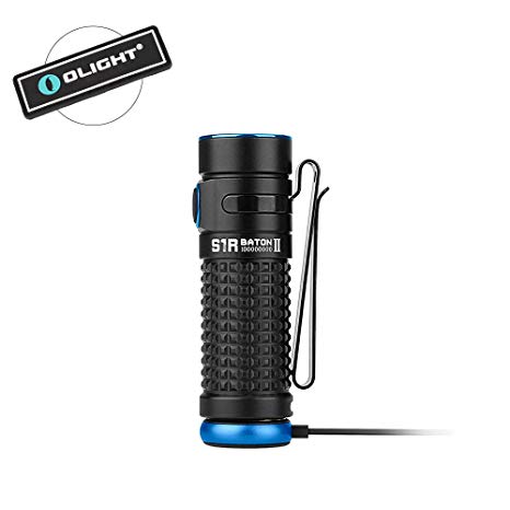 Olight S1R Baton II 1000 Lumen Compact Rechargeable EDC Flashlight for Outdoors Camping and Hiking, Powered by Single IMR16340 Battery