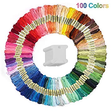 Cuttte 100 Colors Embroidery Floss with 20 Pieces Floss Bobbins, Numbered Embroidery Thread Friendship Bracelets Strings Embroidery Strings for Arts and Crafts