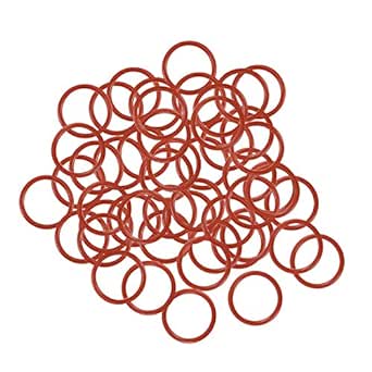 uxcell Silicone O-Ring, 16mm OD, 13mm ID, 1.5mm Width, VMQ Seal Rings Gasket, Red, Pack of 50