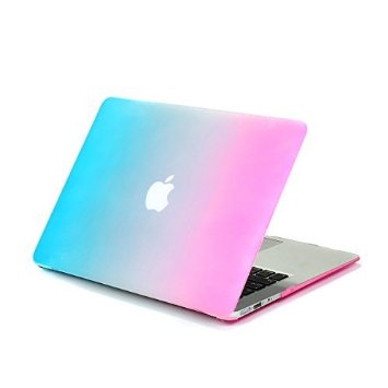 Mosiso MacBook Air 13 Case, Soft-Touch Plastic See Through Hard Shell Snap On Case Cover for MacBook Air 13.3" (A1466 & A1369) (Rainbow) with One Year Warranty