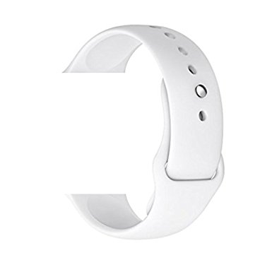 WESHOT Apple Watch Band, Silicone Soft Replacement Watch Band Strap For Apple Watch Sport Edition 38MM White S/M
