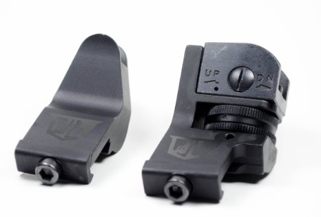 45 Degree Offset Backup Iron Sights By Ozark Armament for Ar15 Rifles Picatinny Mount