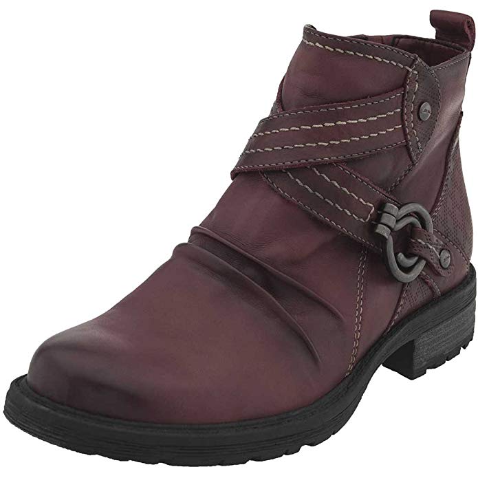 Earth Womens Laurel Leather Almond Toe Ankle Combat Boots