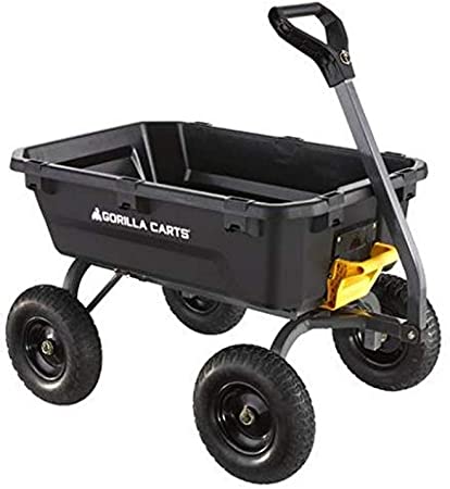 Gorilla Carts Heavy-Duty 7 Cu. Poly Dump Cart with No-Flat Tires (Amazon Exclusive)