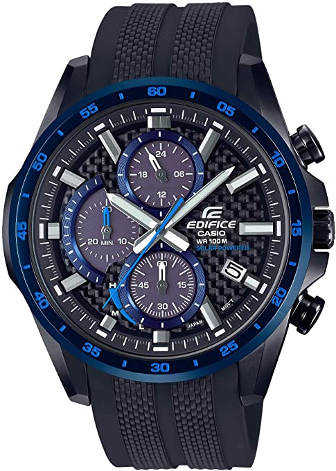 Casio Men's Stainless Steel Quartz Polyurethane Strap, Black, 22 Casual Watch (Model: EQS-900PB-1BVCR)