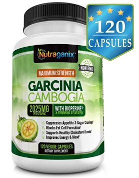 [NEW!] Maximum Strength Garcinia Cambogia Extract 2025mg, 120 Veggie Capsules, Natural Weight Loss, Powerful Appetite Suppression, Non-GMO, Gluten Free, Vegan Friendly