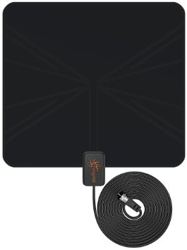 EnergyPal Amplified Indoor HDTV Antenna 35 Mile Range With Power Supply and 10ft Coax Cable