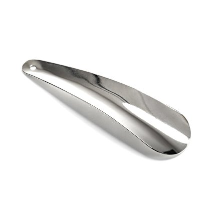 Zelta 7.1 Inch Professional Stainless Steel Rounded Edges Shoe Horn with Eyelet