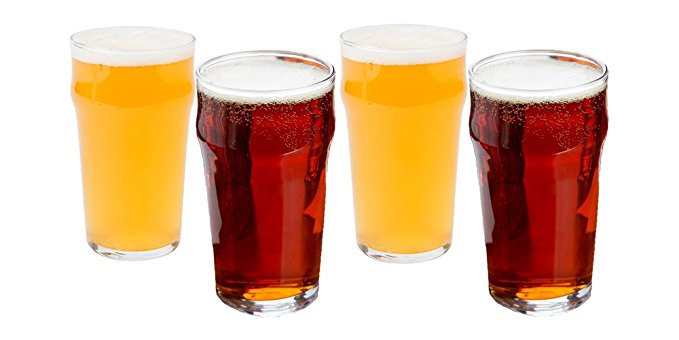 Cg Beer Glasses (set of 4) - Pub Bar Glasses 20 oz. - Big Tasteful Beer Glasses for Porter, Stout, Lager, IPA and Craft Beer - Cool Gift Set for Men