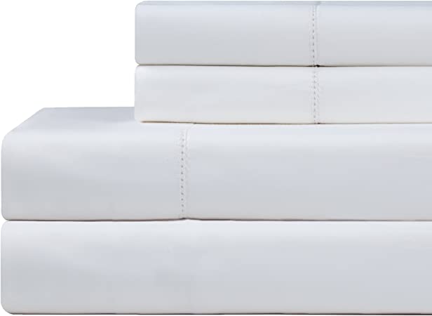Celeste Home 610 Thread Count Pima Cotton Sheet Set, California King, White