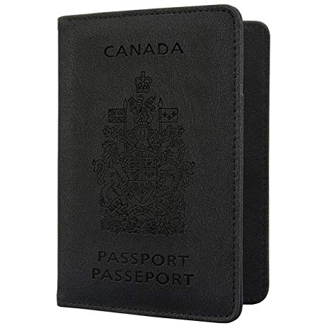 KINGMAS RFID Blocking Passport Wallet Cover - CA Travel Passport Holder Leather Case