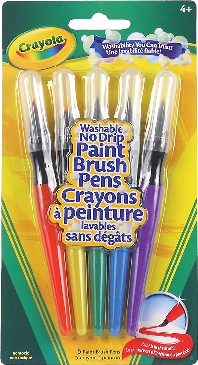 Crayola 5 Paint Brush Pens Washable Arts & Crafts (54-6201)