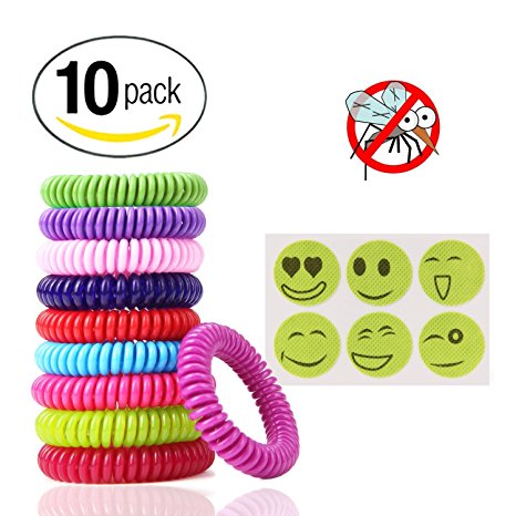 Mosquito Repellent Bracelet,Vdealen 10 Pack Insect Repellent Bands Waterproof Bug and Insect Protection for Kids & Adults