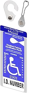 Mirortag™ Holder with Hook & Charm Options- Handicap Placard Holder. Easily Protect, Display & Put Away Your Handicap tag. Magnetically Attach & Detach Your Placard with Your Eyes Closed. Made in USA