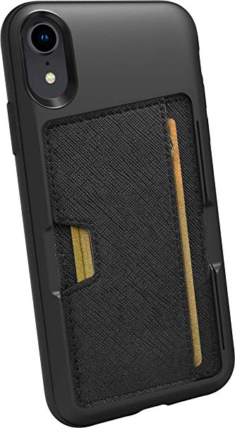 Silk iPhone XR Wallet Case - Wallet Slayer Vol. 2 [Slim Protective Kickstand] Credit Card Holder for Apple iPhone 10R - Black Tie Affair (Renewed)