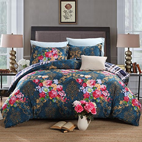 GOOFUN-D6K 3pcs Duvet Cover Set/Bedding Set(1 Duvet Cover   2 Pillow Shams) Lightweight Microfiber Well Designed Print Pattern - Comfortable, Breathable, Soft & Extremely Durable,King Size