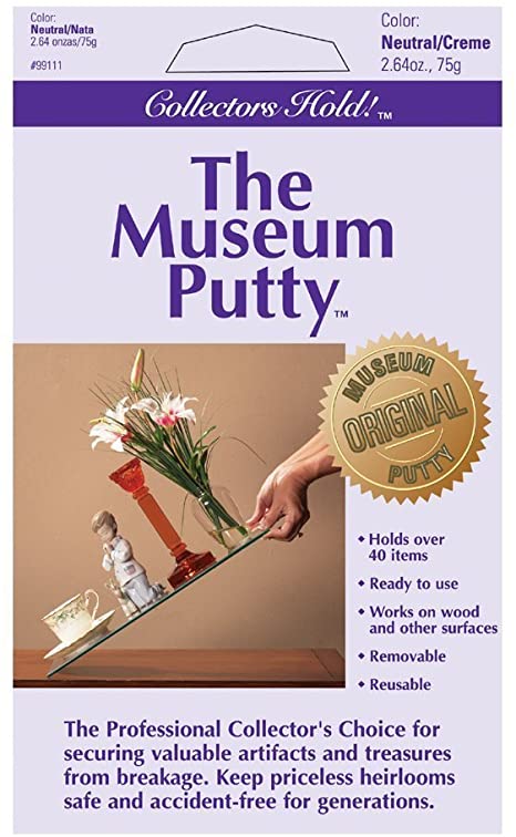 Museum Putty, Non-Damaging, Removable and Reusable, Adhesive Mounting Putty - Easy to Use, Great for Wall Art, Antiques, for Use on Metal, Glass, Ceramic, Wood, 1 Pack
