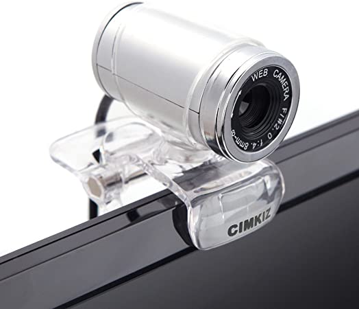 Cimkiz USB Webcam for Skype, Manual Focus Built-in MIC PC Camera Plug and Play for Computer Laptop MAC (Transparent)