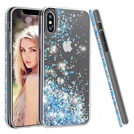 iPhone X Case,Soundmounds iPhone X,iPhone 10 Glitter Flowing Liquid Floating Fashion Bling Case Cover for iPhone X