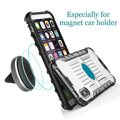 iPhone X Case,Soundmounds 3 In 1 Magnetic iPhone 10 Case Ultra Thin Slim Fit Reinforced Corner Soft PC TPU UV Protect Cover for iPhone X And Using For Car Mount. (Black)